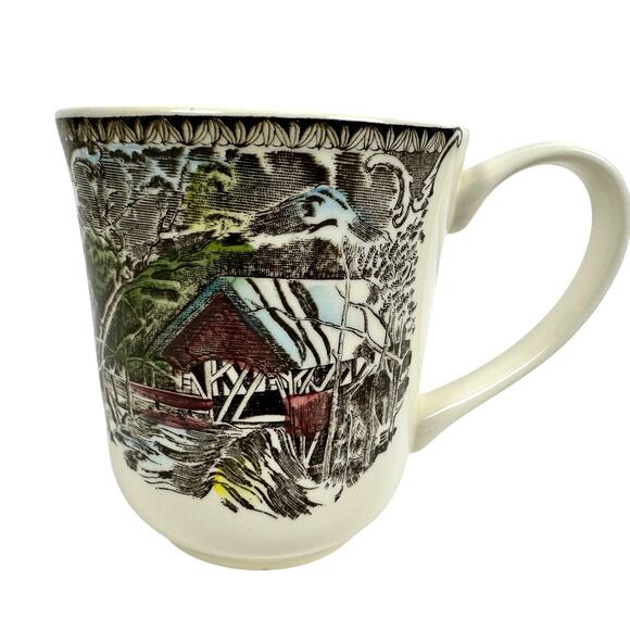 Johnson Bros Friendly Village England Vintage The Covered Bridge Coffee Mug - Picture 2 of 5